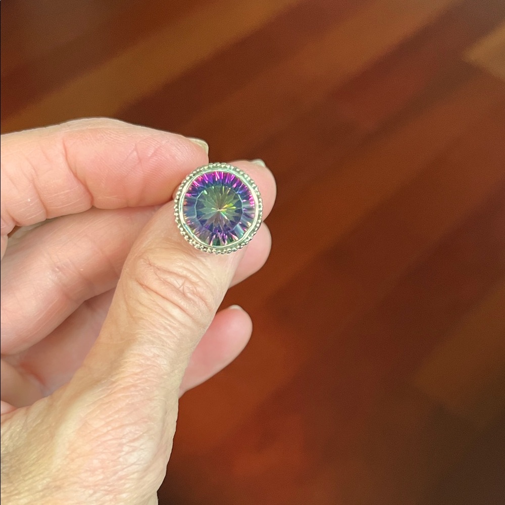 Sterling Silver and Mystic Topaz Ring